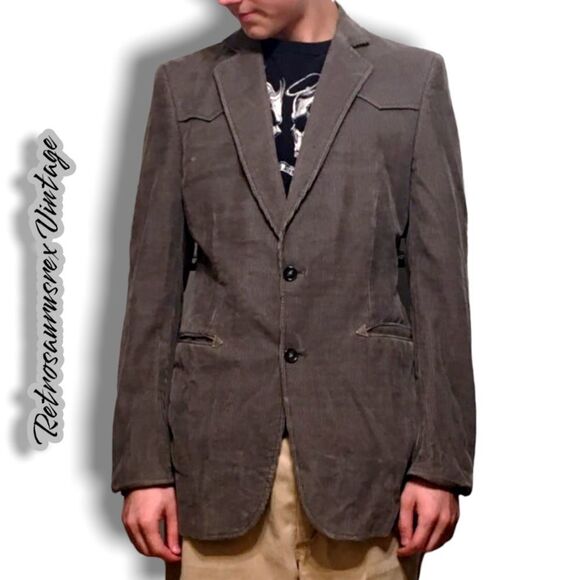 VINTAGE 1980's brown corduroy sports coat blazer campus ésprit, 40R medium - Picture 7 of 8